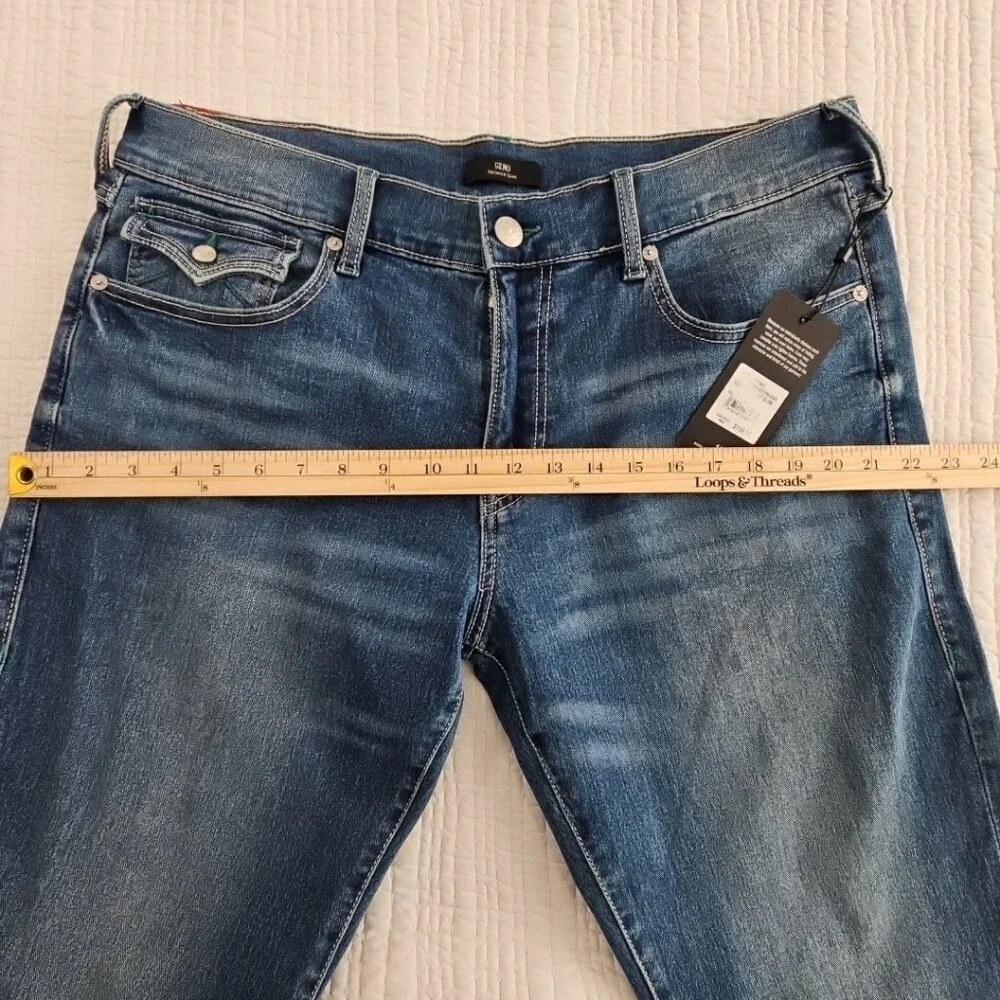 True Religion Geno Big T Flap Jeans Men's 36x32 Med Wash‎ Relaxed Slim NWT NEW